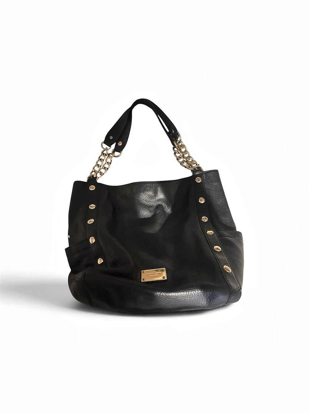 Michael Kors Fulton Large Pebbled Leather Hobo Black Bag